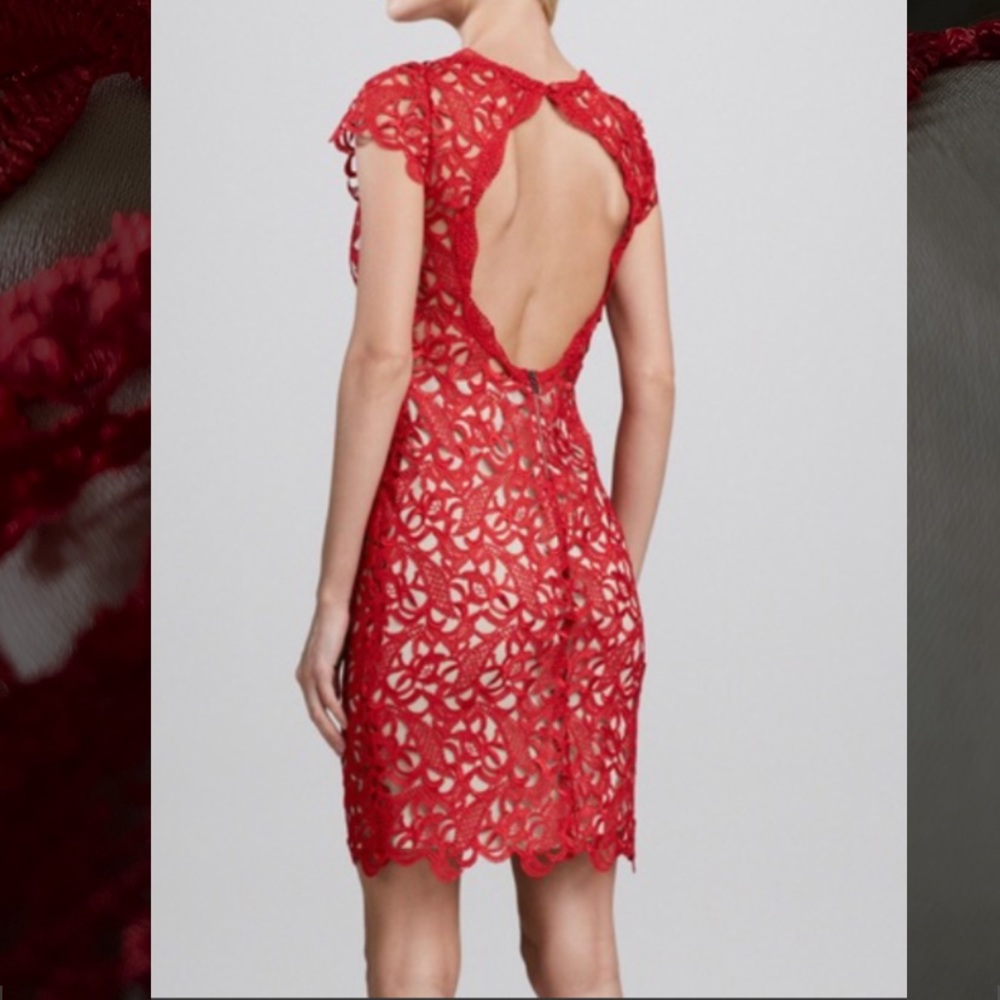 Alice and Olivia Red Lace Dress